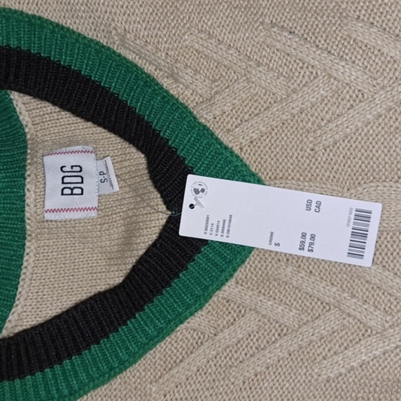 Urban Outfitters BDG NWTs Clarise Cable Knit V Neck - Picture 3 of 3